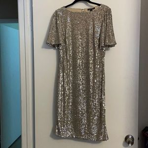 Gorgeous Champagne Gold Sequin Mini Dress